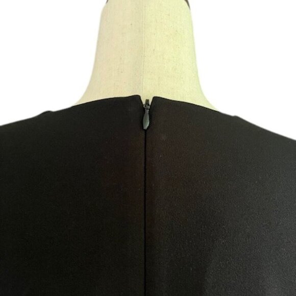 Katherine Barclay Black Bodycon Knee Length Long Ruffle Sleeves Dress Small EUC - Picture 9 of 14